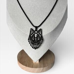 Titanium Steel Wolf Pendant Men Necklace